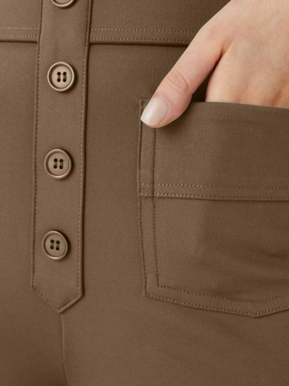 Halara DayStretch High Waisted Straight Leg Casual Pants in Brown Small - Picture 5 of 15